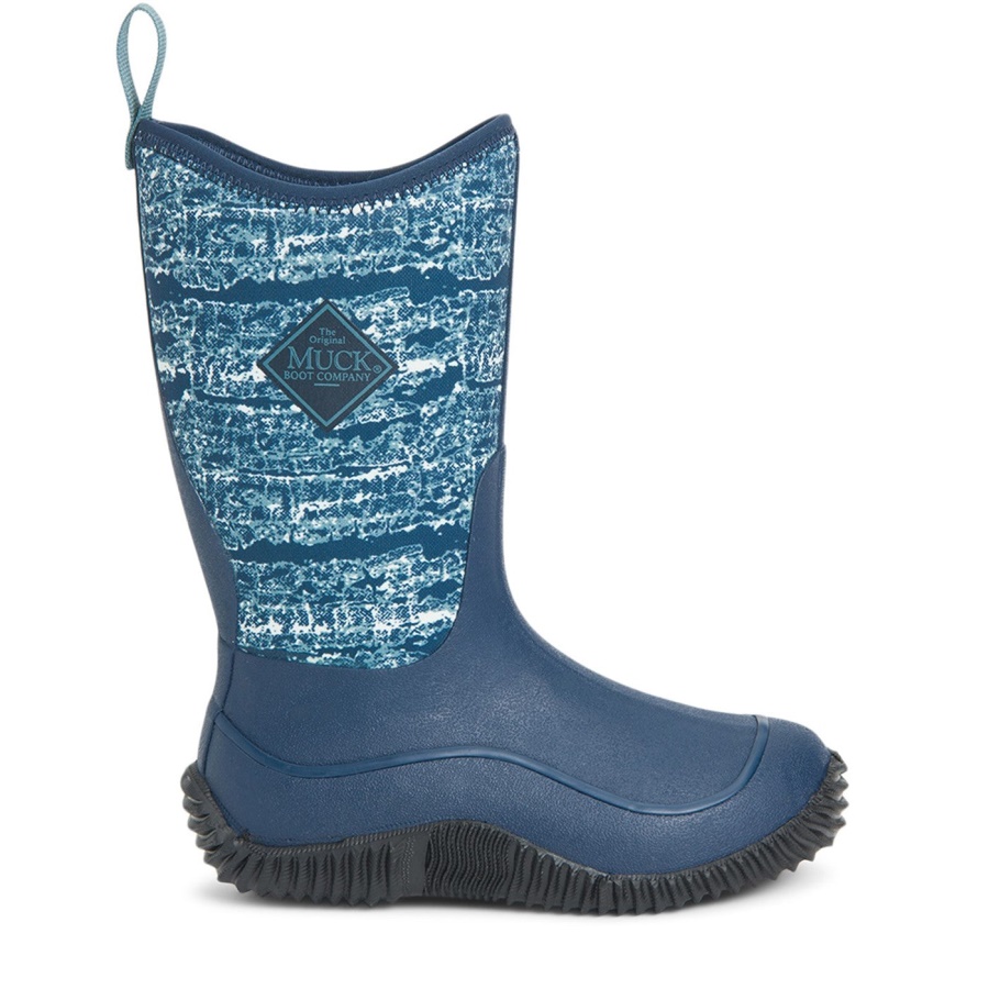 Muckboot Lasten Hale Korkeat Saappaat Mekko Sininen Printti