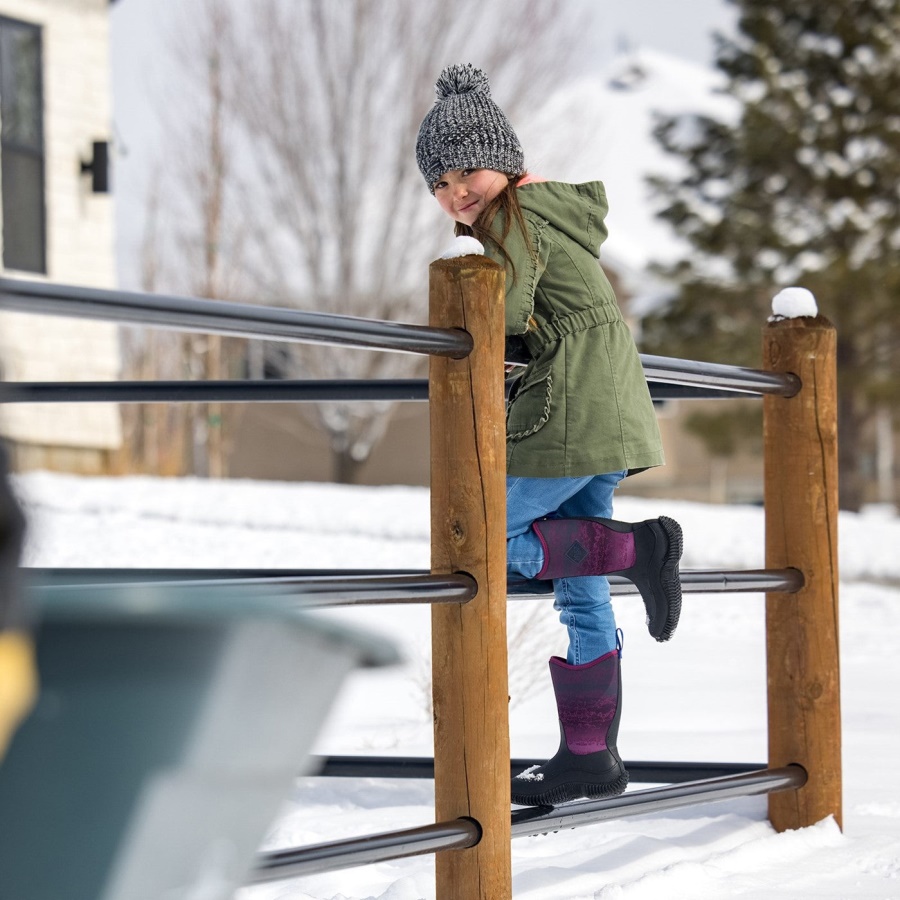 Muckboot Magenta Digi Fade Print Lasten Hale Korkeat Saappaat