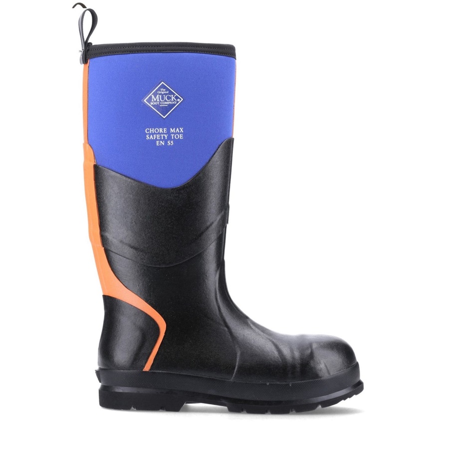 Muckboot Unisex Chore Max Steel Toe S5 Korkeat Saappaat Sininen Oranssi