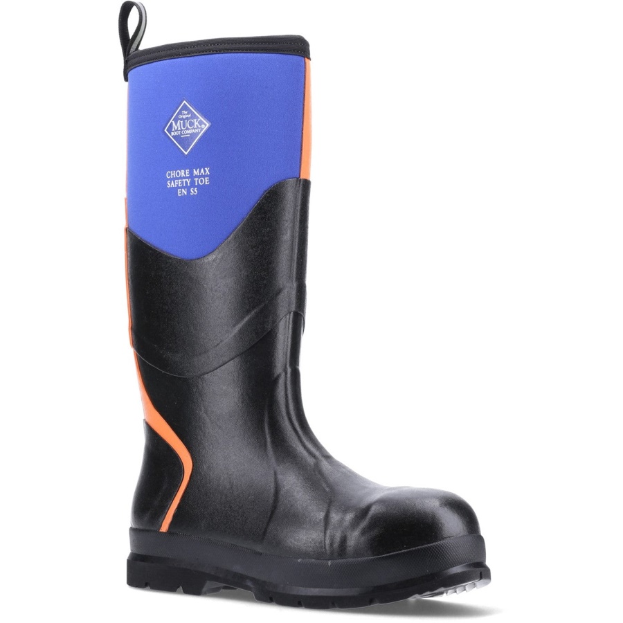 Muckboot Unisex Chore Max Steel Toe S5 Korkeat Saappaat Sininen Oranssi