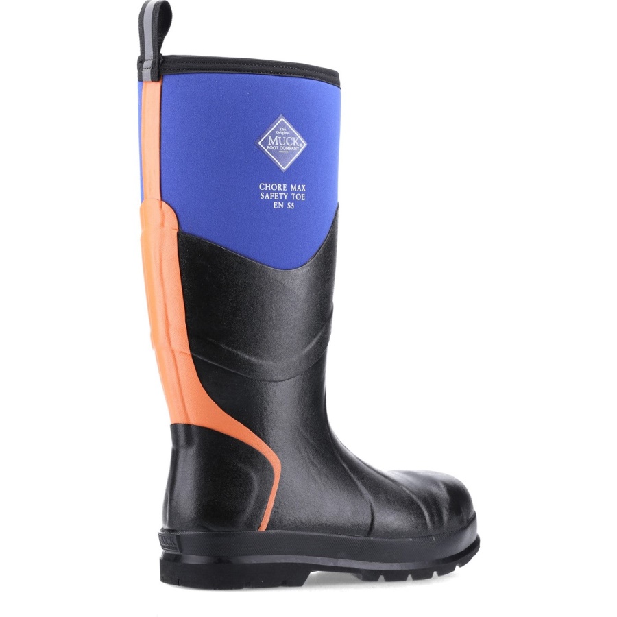 Muckboot Unisex Chore Max Steel Toe S5 Korkeat Saappaat Sininen Oranssi