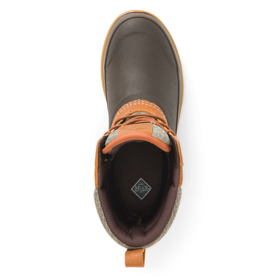 Muckboot Naisten Muck Originals Ankka Nyöritys Nahka Lyhyet Saappaat Tan