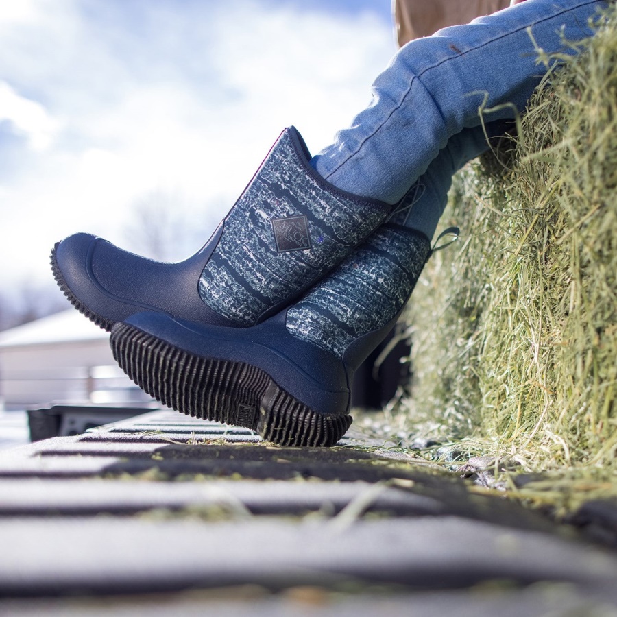 Lasten Hale Korkeat Saappaat Mekko Sininen Printti Muckboot