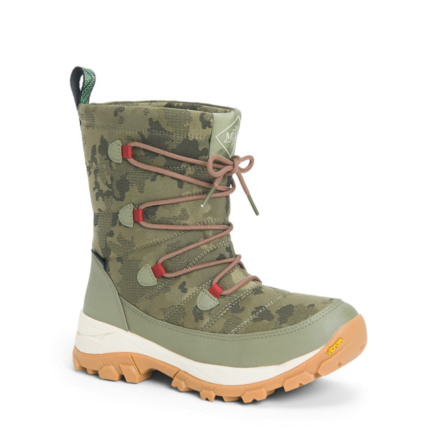 Muckboot Oliivi Camo Print Naisten Arktinen Jää Nomadi Vibram All Terrain Lyhyet Saappaat