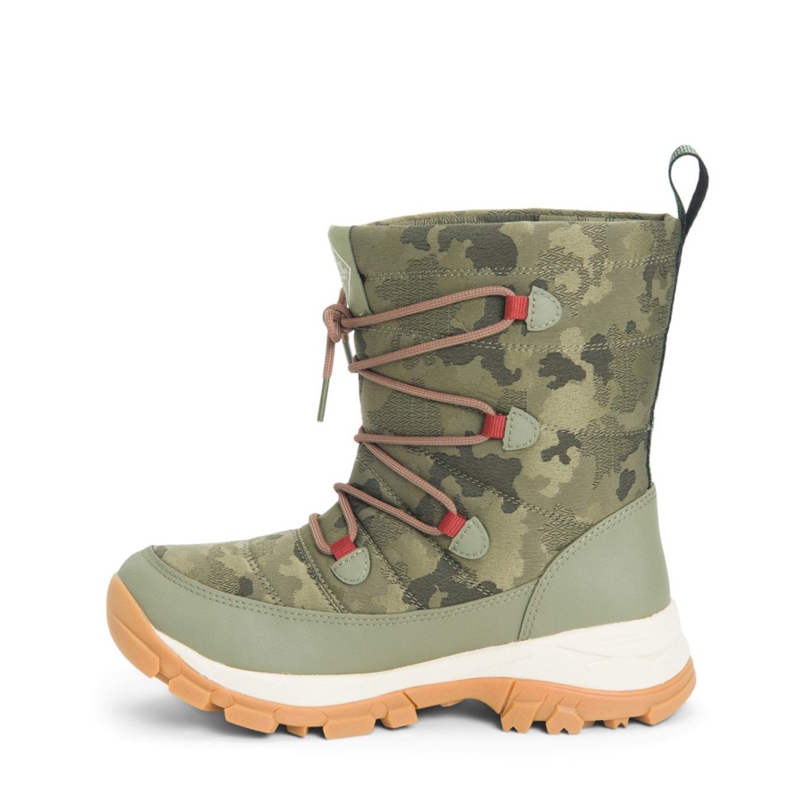 Muckboot Oliivi Camo Print Naisten Arktinen Jää Nomadi Vibram All Terrain Lyhyet Saappaat
