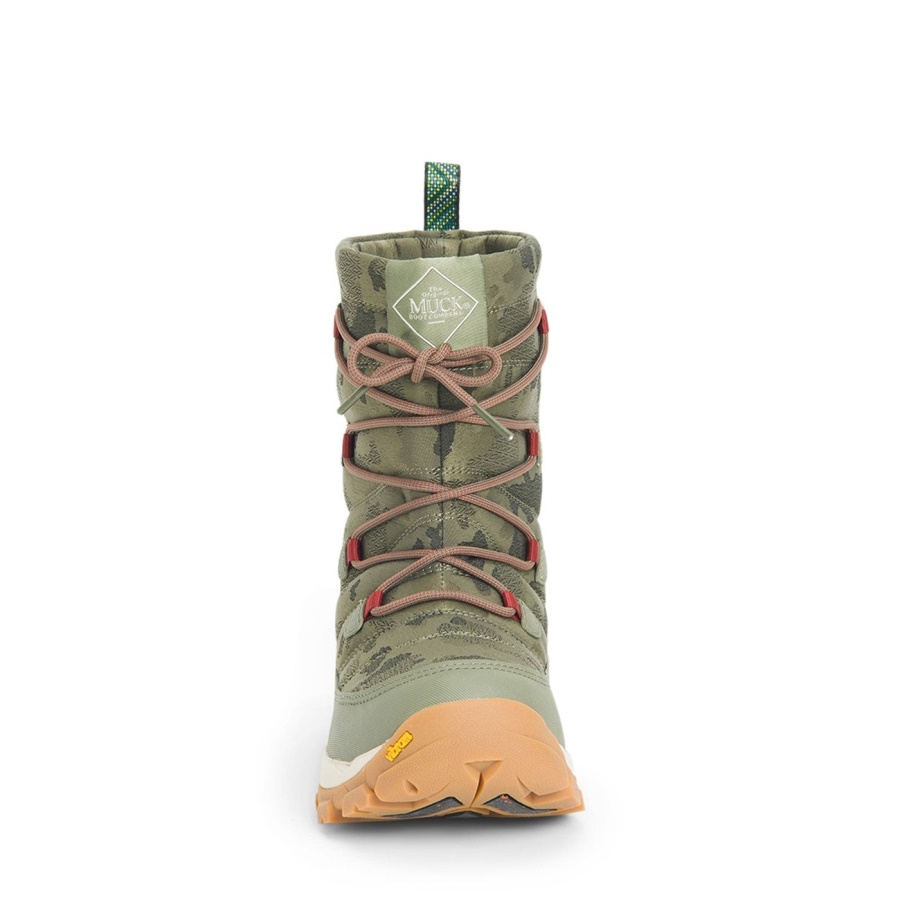 Muckboot Oliivi Camo Print Naisten Arktinen Jää Nomadi Vibram All Terrain Lyhyet Saappaat