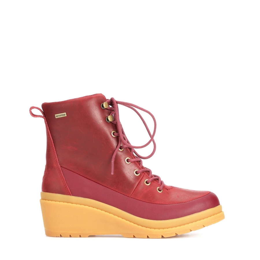 Naisten Liberty Nahka Nauhakiila Saappaat Muckboot Distressed Cordovan