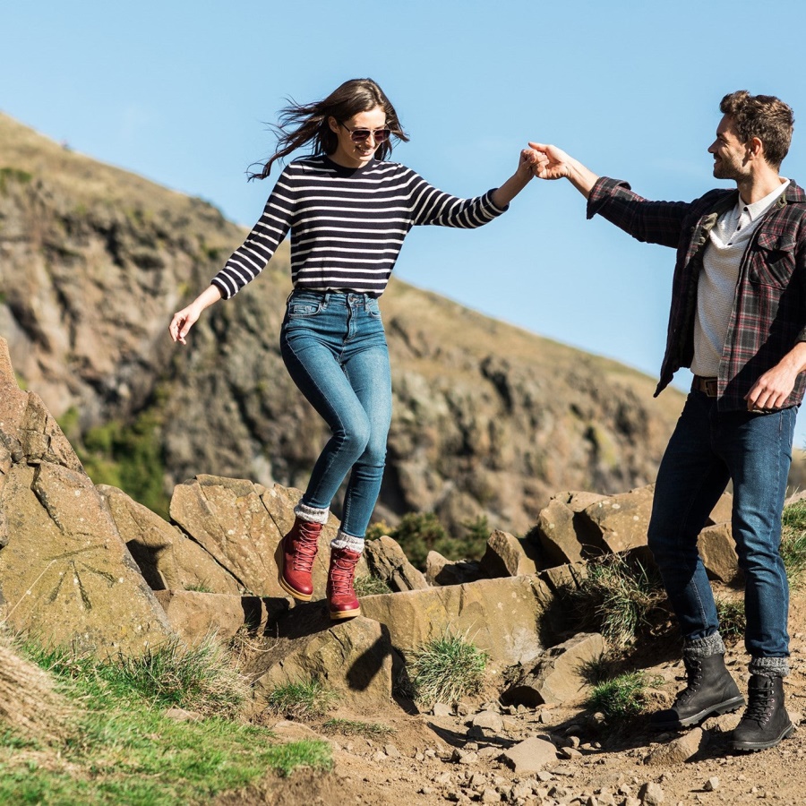 Naisten Liberty Nahka Nauhakiila Saappaat Muckboot Distressed Cordovan