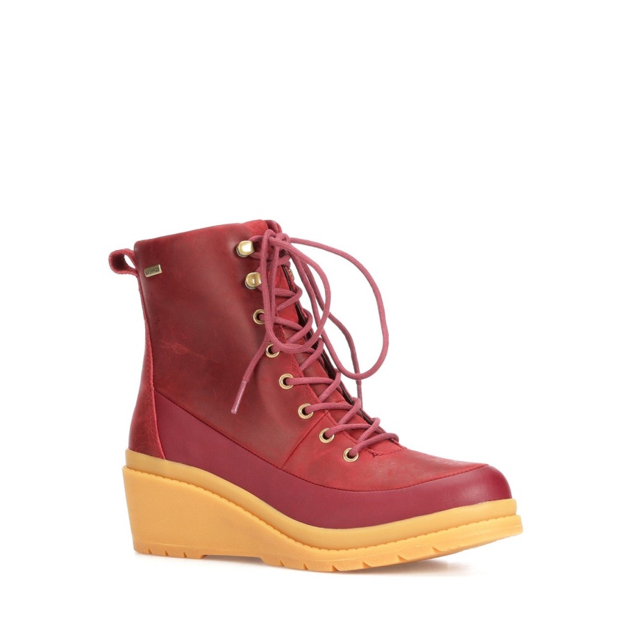 Naisten Liberty Nahka Nauhakiila Saappaat Muckboot Distressed Cordovan