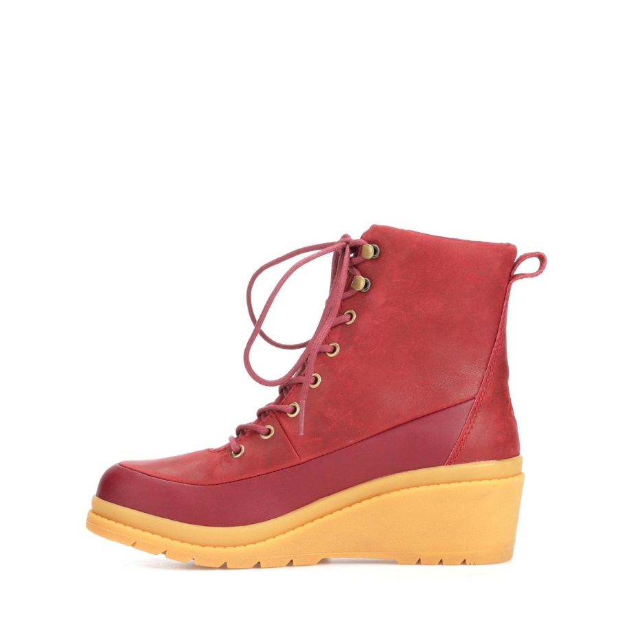 Naisten Liberty Nahka Nauhakiila Saappaat Muckboot Distressed Cordovan