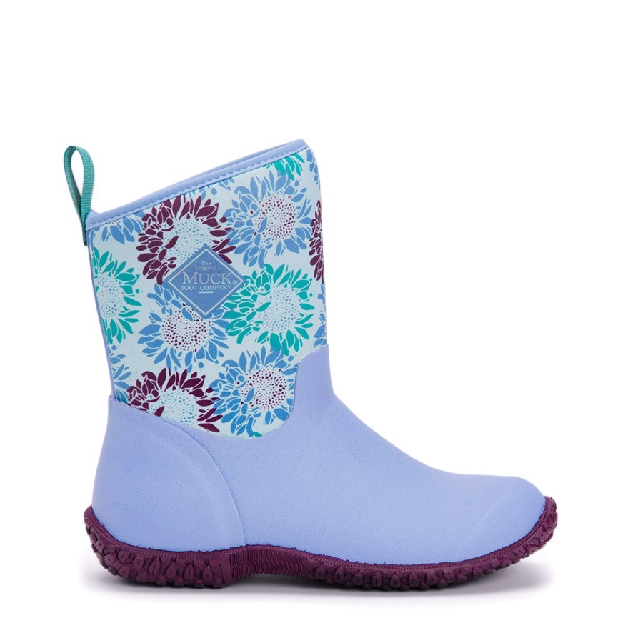 Naisten Rhs Muckster Ii Lyhyet Saappaat Blue Iris Print Muckboot